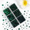 imageHotfix Rhinestones 3960pcs Red Rhinestone for Clothes Hot Fix Crystals Rhinestones with Tweezers and Wax Pencil KitMixed 5 Sizes SS6SS30 SiamEmerald