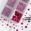 imageHotfix Rhinestones 3960pcs Red Rhinestone for Clothes Hot Fix Crystals Rhinestones with Tweezers and Wax Pencil KitMixed 5 Sizes SS6SS30 SiamHot Pink