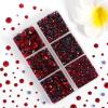 imageHotfix Rhinestones 3960pcs Red Rhinestone for Clothes Hot Fix Crystals Rhinestones with Tweezers and Wax Pencil KitMixed 5 Sizes SS6SS30 SiamSiam