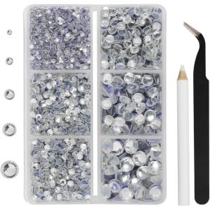 imageHotfix Rhinestones 3960pcs Red Rhinestone for Clothes Hot Fix Crystals Rhinestones with Tweezers and Wax Pencil KitMixed 5 Sizes SS6SS30 SiamCrystal