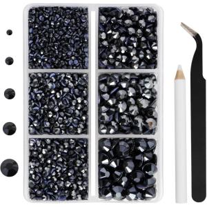 imageHotfix Rhinestones 3960pcs Red Rhinestone for Clothes Hot Fix Crystals Rhinestones with Tweezers and Wax Pencil KitMixed 5 Sizes SS6SS30 SiamJet Hematite