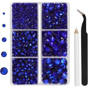 imageHotfix Rhinestones 3960pcs Red Rhinestone for Clothes Hot Fix Crystals Rhinestones with Tweezers and Wax Pencil KitMixed 5 Sizes SS6SS30 SiamSapphire