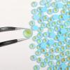 imageBeadsland 1440pcs Flat Back Crystal Rhinestones Round Gems for Nail Art and Craft Glue Fix Luminous Mint SS102729mmLuminous Blue