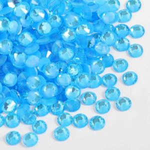 imageBeadsland 1440pcs Flat Back Crystal Rhinestones Round Gems for Nail Art and Craft Glue Fix Luminous Mint SS102729mmLuminous Blue