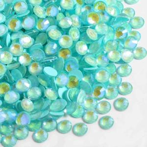 imageBeadsland 1440pcs Flat Back Crystal Rhinestones Round Gems for Nail Art and Craft Glue Fix Luminous Mint SS102729mmLuminous Mint