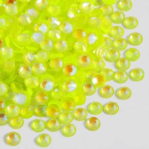 imageBeadsland 1440pcs Flat Back Crystal Rhinestones Round Gems for Nail Art and Craft Glue Fix Luminous Mint SS102729mmLuminous Yellow
