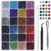 imageHotfix Rhinestones Mixed 24 Colors SS10 Rhinestones for Crafts Clothes Hotfix Crystals with 1 Tweezers 1 Wax Pencil and 1 SpoonSS1014400pcs