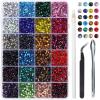 imageHotfix Rhinestones Mixed 24 Colors SS10 Rhinestones for Crafts Clothes Hotfix Crystals with 1 Tweezers 1 Wax Pencil and 1 SpoonSS167200pcs