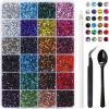 imageHotfix Rhinestones Mixed 24 Colors SS10 Rhinestones for Crafts Clothes Hotfix Crystals with 1 Tweezers 1 Wax Pencil and 1 SpoonSS1014400pcs