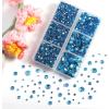 imageBEADSLAND Hotfix Rhinestones 4000 PCS AB Rhinestones for Clothes Crafts Mixed 6 Sizes with Wax Pencil and Tweezers Kit SS6SS30 Crystal ABAquamarine