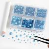 imageBEADSLAND Hotfix Rhinestones 4000 PCS AB Rhinestones for Clothes Crafts Mixed 6 Sizes with Wax Pencil and Tweezers Kit SS6SS30 Crystal ABAquamarine