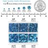 imageBEADSLAND Hotfix Rhinestones 4000 PCS AB Rhinestones for Clothes Crafts Mixed 6 Sizes with Wax Pencil and Tweezers Kit SS6SS30 Crystal ABAquamarine