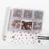 imageBEADSLAND Hotfix Rhinestones 4000 PCS AB Rhinestones for Clothes Crafts Mixed 6 Sizes with Wax Pencil and Tweezers Kit SS6SS30 Crystal ABChampagne