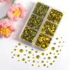 imageBEADSLAND Hotfix Rhinestones 4000 PCS AB Rhinestones for Clothes Crafts Mixed 6 Sizes with Wax Pencil and Tweezers Kit SS6SS30 Crystal ABCitrine
