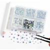 imageBEADSLAND Hotfix Rhinestones 4000 PCS AB Rhinestones for Clothes Crafts Mixed 6 Sizes with Wax Pencil and Tweezers Kit SS6SS30 Crystal ABCrystal AB