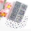 imageBEADSLAND Hotfix Rhinestones 4000 PCS AB Rhinestones for Clothes Crafts Mixed 6 Sizes with Wax Pencil and Tweezers Kit SS6SS30 Crystal ABCrystal AB