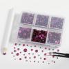 imageBEADSLAND Hotfix Rhinestones 4000 PCS AB Rhinestones for Clothes Crafts Mixed 6 Sizes with Wax Pencil and Tweezers Kit SS6SS30 Crystal ABFuchsia