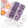 imageBEADSLAND Hotfix Rhinestones 4000 PCS AB Rhinestones for Clothes Crafts Mixed 6 Sizes with Wax Pencil and Tweezers Kit SS6SS30 Crystal ABLight Pink