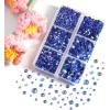 imageBEADSLAND Hotfix Rhinestones 4000 PCS AB Rhinestones for Clothes Crafts Mixed 6 Sizes with Wax Pencil and Tweezers Kit SS6SS30 Crystal ABLight Sapphire