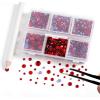 imageBEADSLAND Hotfix Rhinestones 4000 PCS AB Rhinestones for Clothes Crafts Mixed 6 Sizes with Wax Pencil and Tweezers Kit SS6SS30 Crystal ABLight Siam