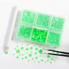 imageBEADSLAND Hotfix Rhinestones 4000 PCS AB Rhinestones for Clothes Crafts Mixed 6 Sizes with Wax Pencil and Tweezers Kit SS6SS30 Crystal ABNeon Green