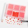 imageBEADSLAND Hotfix Rhinestones 4000 PCS AB Rhinestones for Clothes Crafts Mixed 6 Sizes with Wax Pencil and Tweezers Kit SS6SS30 Crystal ABNeon Orange