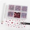 imageBEADSLAND Hotfix Rhinestones 4000 PCS AB Rhinestones for Clothes Crafts Mixed 6 Sizes with Wax Pencil and Tweezers Kit SS6SS30 Crystal ABRose