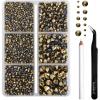 imageBEADSLAND Hotfix Rhinestones 4000 PCS AB Rhinestones for Clothes Crafts Mixed 6 Sizes with Wax Pencil and Tweezers Kit SS6SS30 Crystal ABAurum