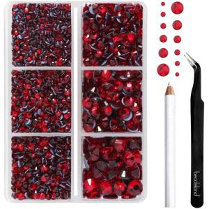 imageBEADSLAND Hotfix Rhinestones 4000 PCS AB Rhinestones for Clothes Crafts Mixed 6 Sizes with Wax Pencil and Tweezers Kit SS6SS30 Crystal ABSiam