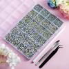 imageHotfix Rhinestones Multi Sizes Kit 14400 pcs Heat Fix Rhinestone for Bedazzling Clothes Crafts Mixed 5 Sizes with Wax Pencil Tweezers and Spoon SS6SS30 Clear AB and CrystalClear AB