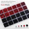 imageHotfix Rhinestones Multi Sizes Kit 14400 pcs Heat Fix Rhinestone for Bedazzling Clothes Crafts Mixed 5 Sizes with Wax Pencil Tweezers and Spoon SS6SS30 Clear AB and CrystalSiam and Black
