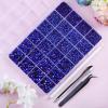 imageHotfix Rhinestones Multi Sizes Kit 14400 pcs Heat Fix Rhinestone for Bedazzling Clothes Crafts Mixed 5 Sizes with Wax Pencil Tweezers and Spoon SS6SS30 Clear AB and CrystalSapphire