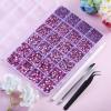 imageHotfix Rhinestones Multi Sizes Kit 14400 pcs Heat Fix Rhinestone for Bedazzling Clothes Crafts Mixed 5 Sizes with Wax Pencil Tweezers and Spoon SS6SS30 Clear AB and CrystalDark Pink