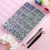 imageHotfix Rhinestones Multi Sizes Kit 14400 pcs Heat Fix Rhinestone for Bedazzling Clothes Crafts Mixed 5 Sizes with Wax Pencil Tweezers and Spoon SS6SS30 Clear AB and CrystalClear AB and Crystal