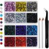 imageHotfix Rhinestones Mixed 12 Colors SS16 Rhinestones for Crafts Clothes Hotfix Crystals with 1 Tweezers and 2 Wax PencilsSS107200pcs
