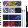 imageHotfix Rhinestones Mixed 12 Colors SS16 Rhinestones for Crafts Clothes Hotfix Crystals with 1 Tweezers and 2 Wax PencilsSS68640pcs