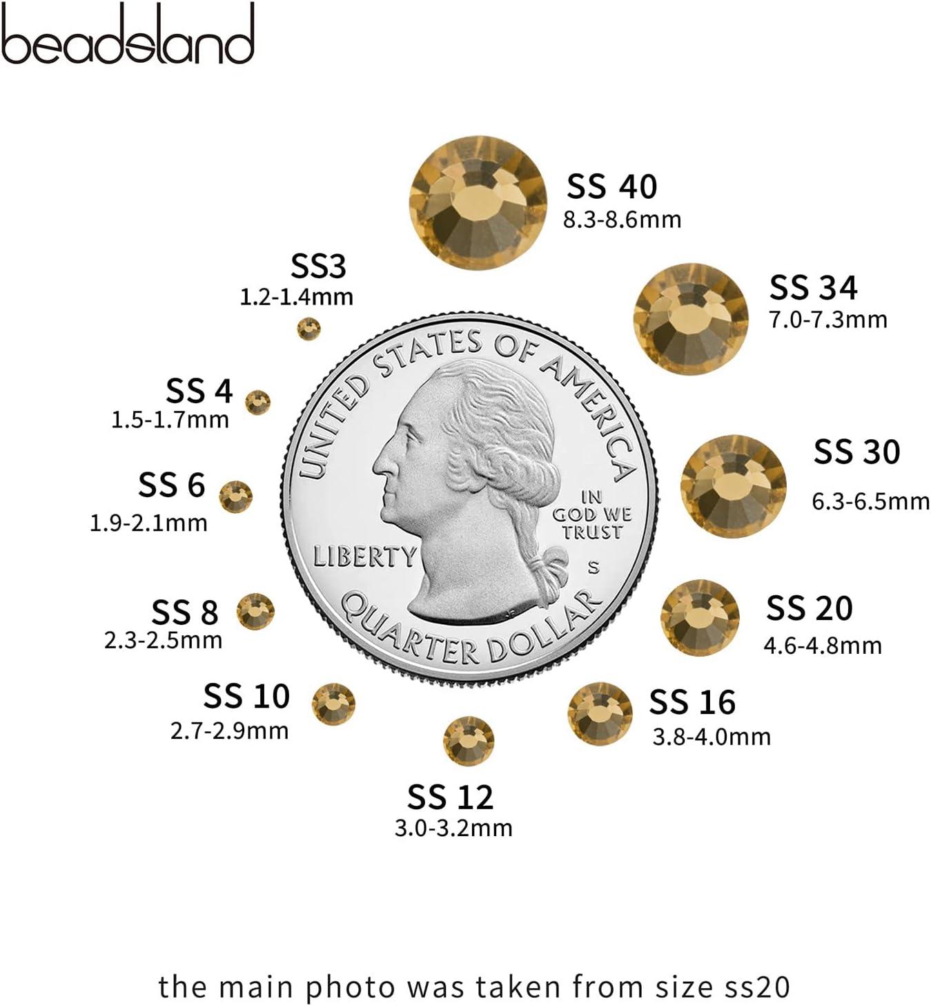 imageBeadsland Hotfix Rhinestones 2880pcs Flatback Crystal Rhinestones for Crafts Clothes DIY Decorations Champagne SS8 2325mmLt Colorado Topaz