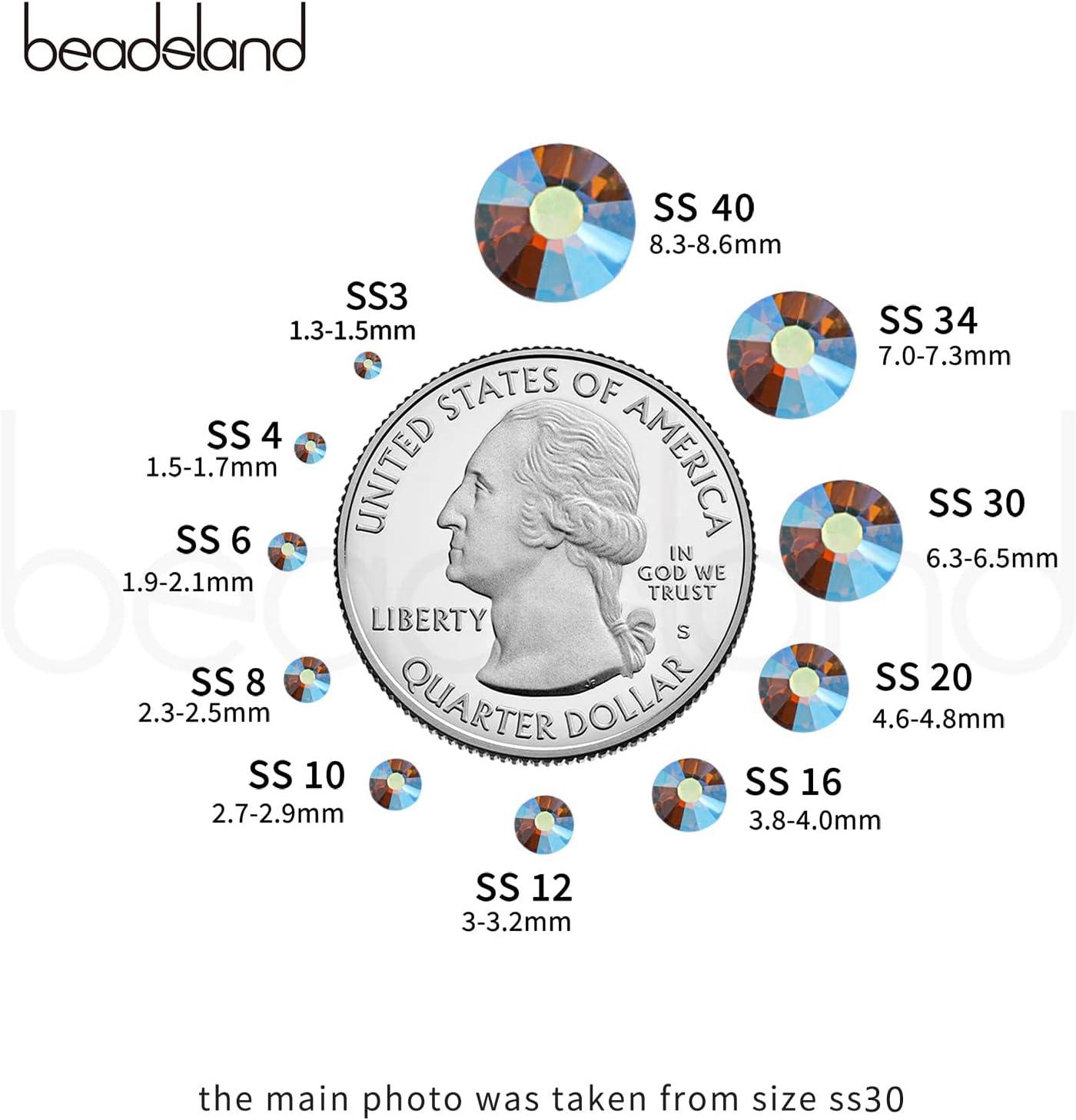 imageBeadsland Hotfix Rhinestones 2880pcs Flatback Crystal Rhinestones for Crafts Clothes DIY Decorations Champagne SS8 2325mmLt Colorado Topaz Ab