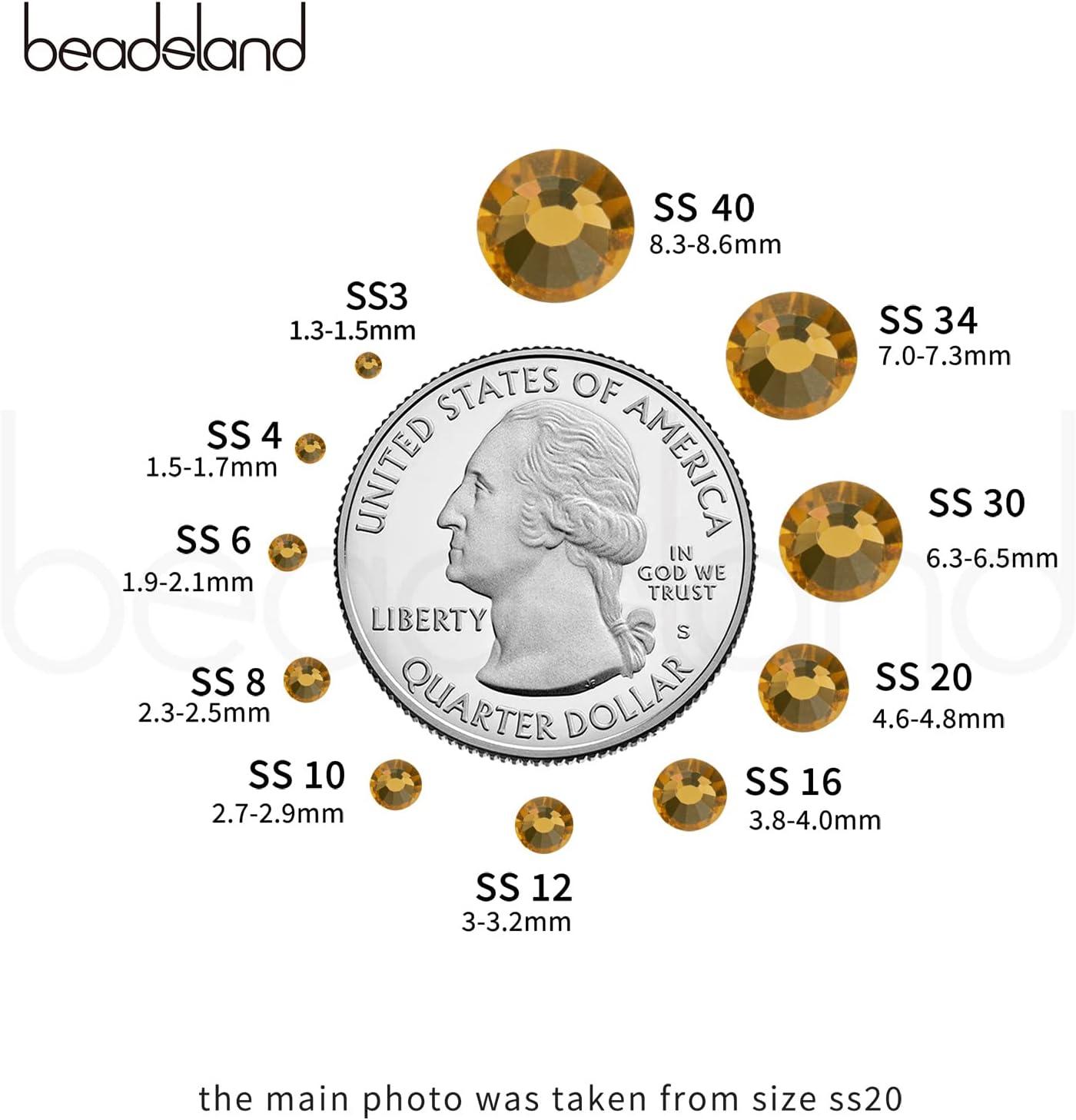 imageBeadsland Hotfix Rhinestones 2880pcs Flatback Crystal Rhinestones for Crafts Clothes DIY DecorationsSiam SS10 2729mmLt Colorado Topaz