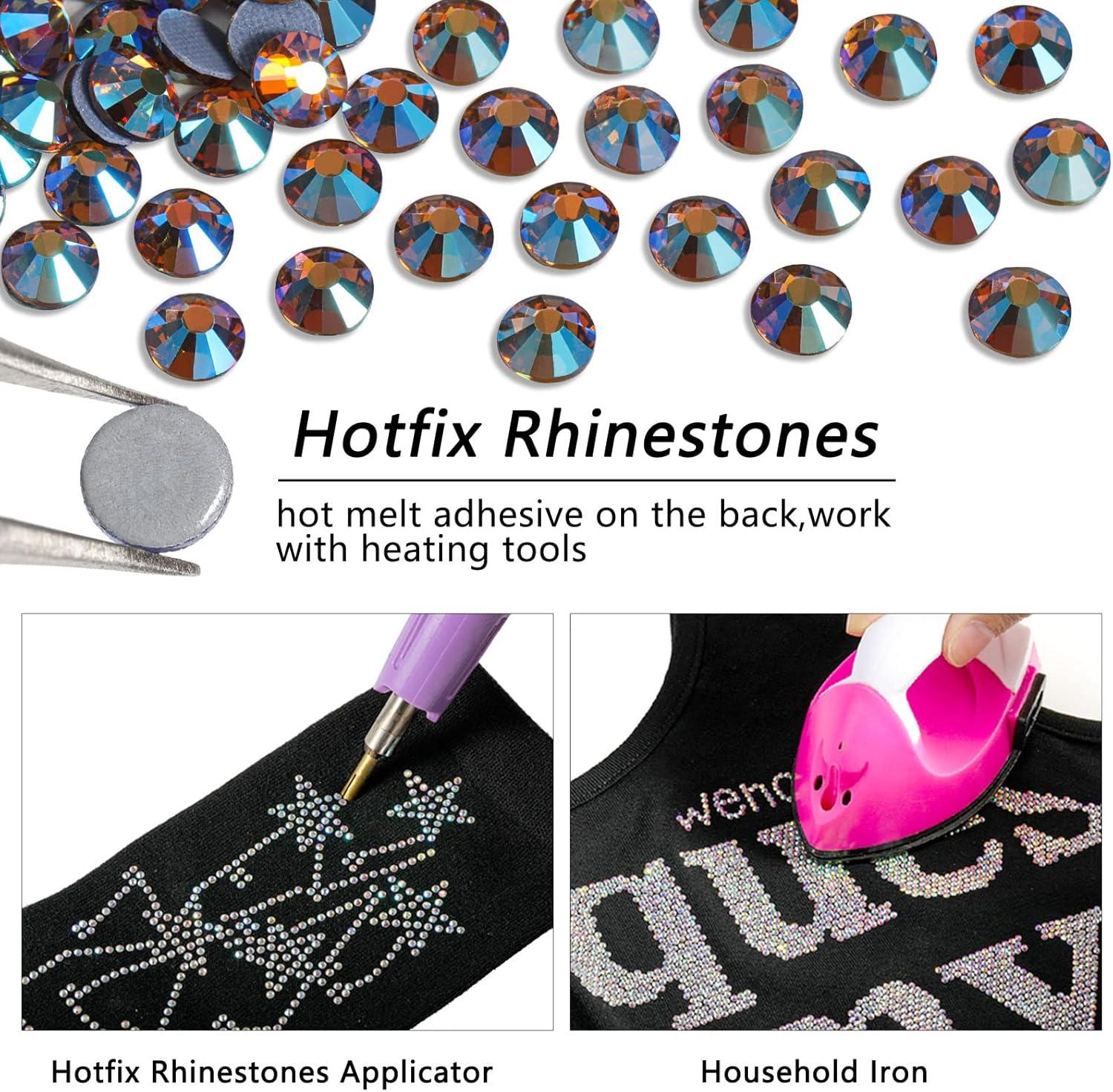 imageBeadsland Hotfix Rhinestones 2880pcs Flatback Crystal Rhinestones for Crafts Clothes DIY DecorationsSiam SS10 2729mmLt Colorado Topaz Ab