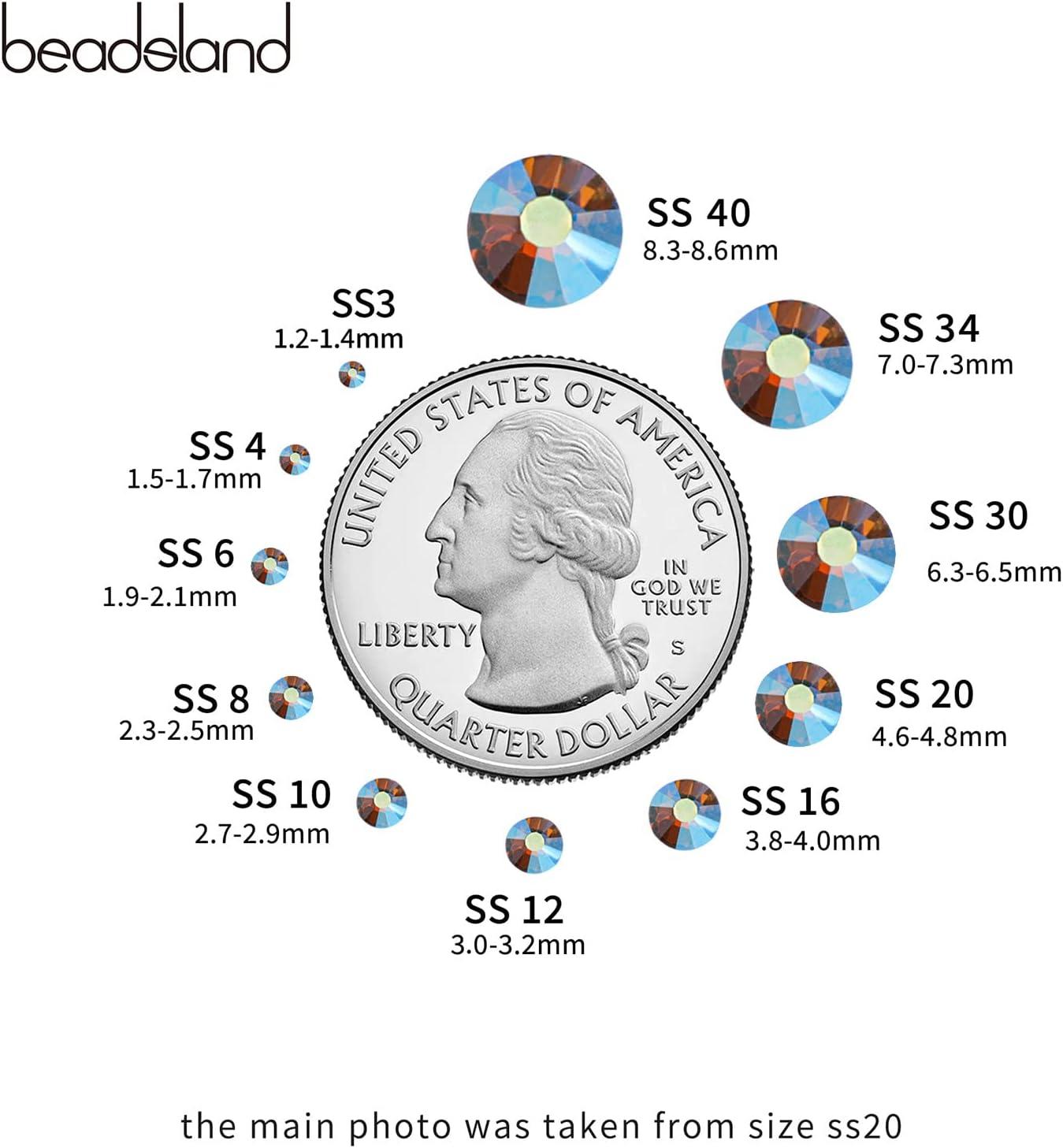 imageBeadsland Hotfix Rhinestones 2880pcs Flatback Crystal Rhinestones for Crafts Clothes DIY DecorationsSiam SS10 2729mmLt Colorado Topaz Ab