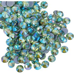 imageBeadsland Hotfix Rhinestones 2880pcs Flatback Crystal Rhinestones for Crafts Clothes DIY Decorations Champagne SS8 2325mmPeridot Ab